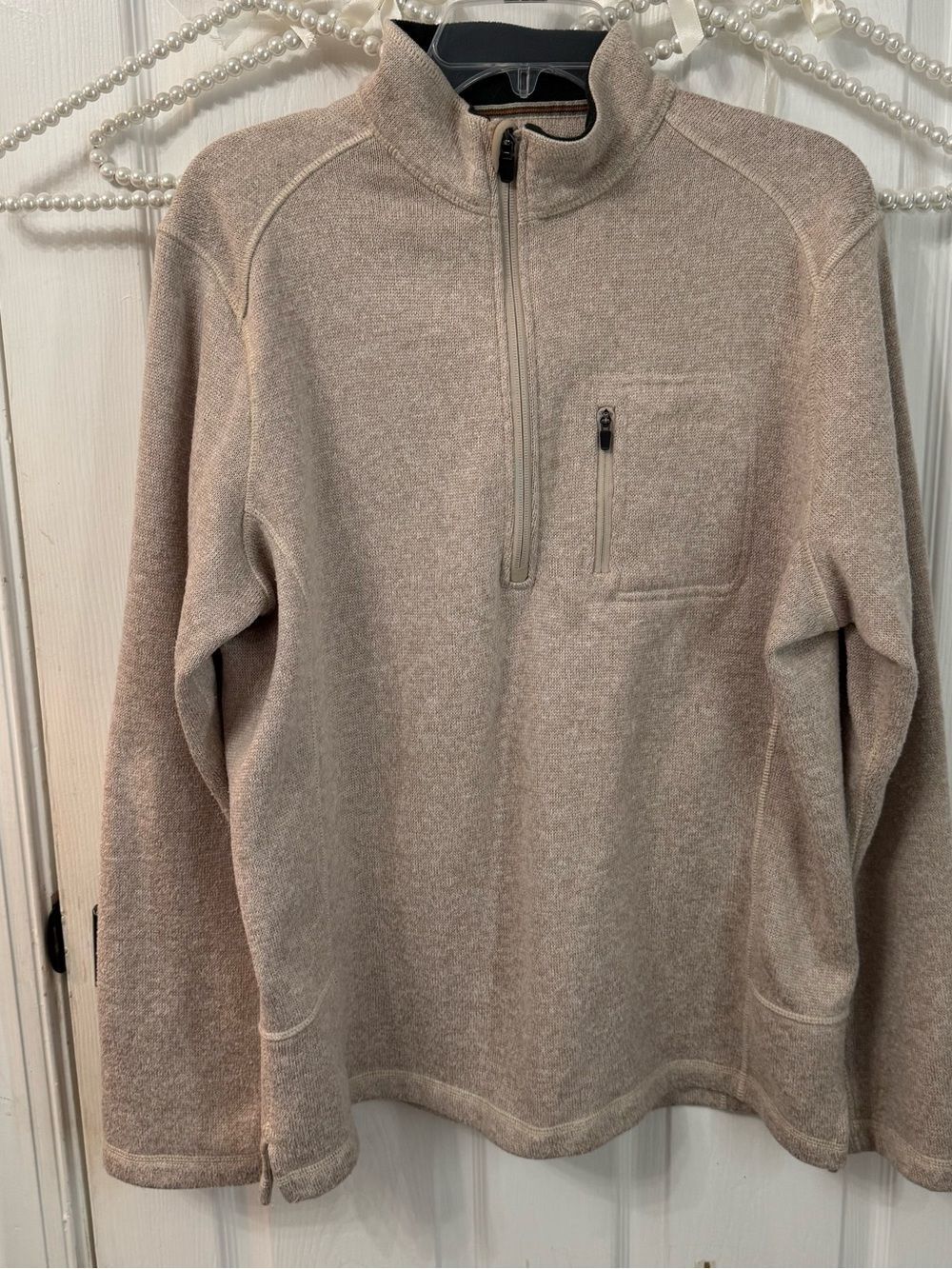 Woolrich Men's Beige Half-Zip Sweater Pullover